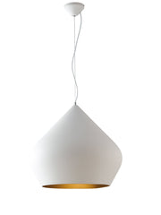 "Lampadario a sospensione THOLOS in metallo bianco con interno oro"