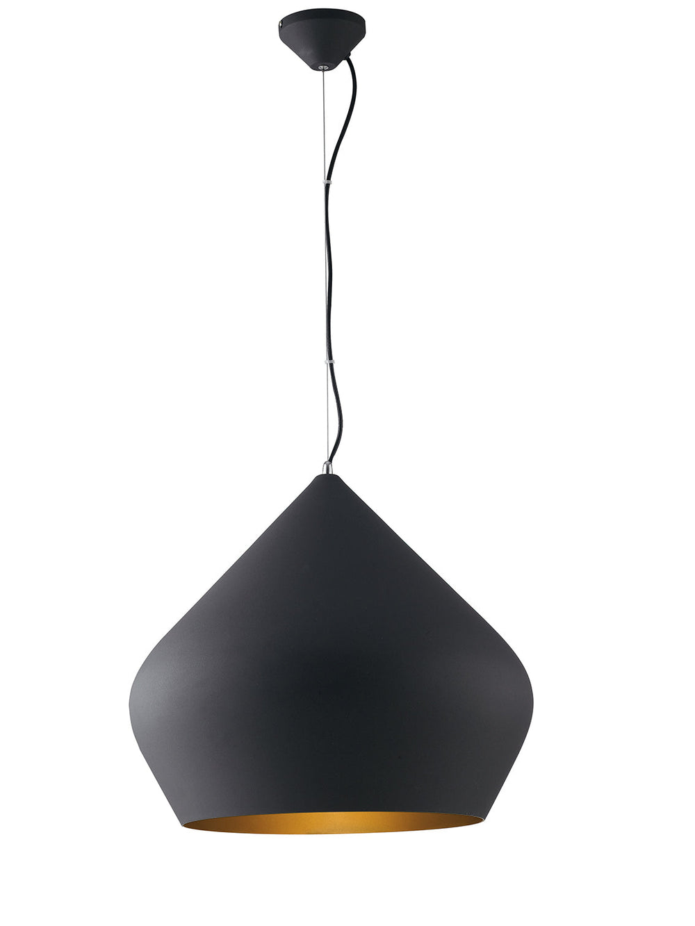 SOSPENSIONE THOLOS NERA/ORO 1XE27 52X201CM
