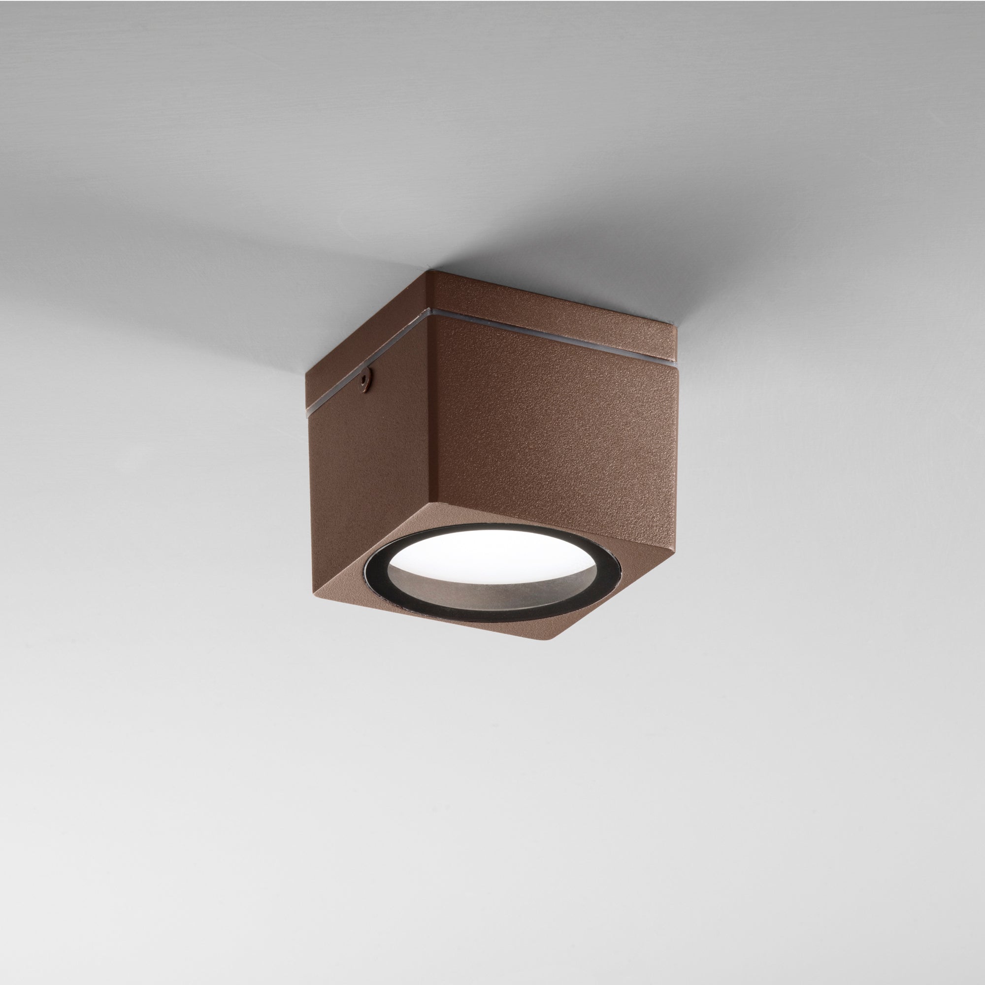 PLAFONIERA TOWER CORTEN QUADRATA 1XGX53 IP54 9X9X7,2CM