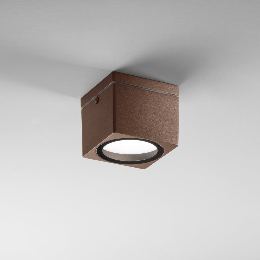 PLAFONIERA TOWER CORTEN QUADRATA 1XGX53 IP54 9X9X7,2CM
