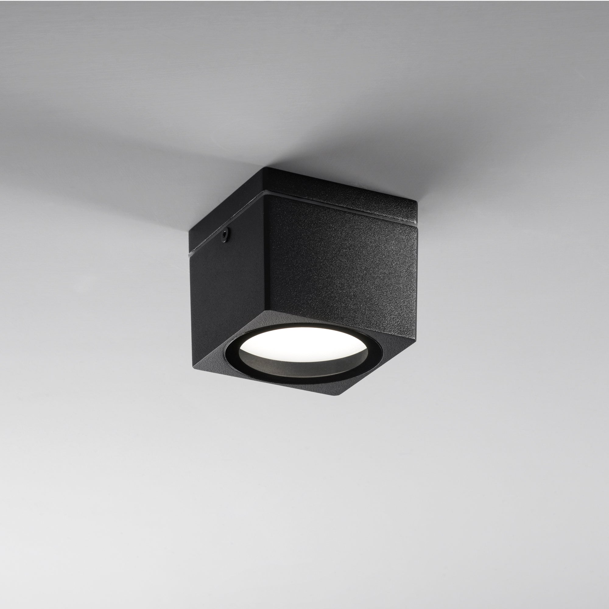 PLAFONIERA TOWER NERA QUADRATA 1XGX53 IP54 9X9X7,2CM