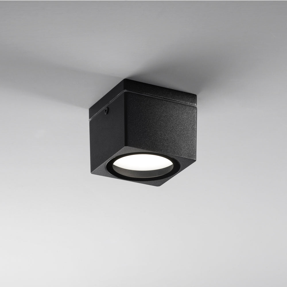 PLAFONIERA TOWER NERA QUADRATA 1XGX53 IP54 9X9X7,2CM