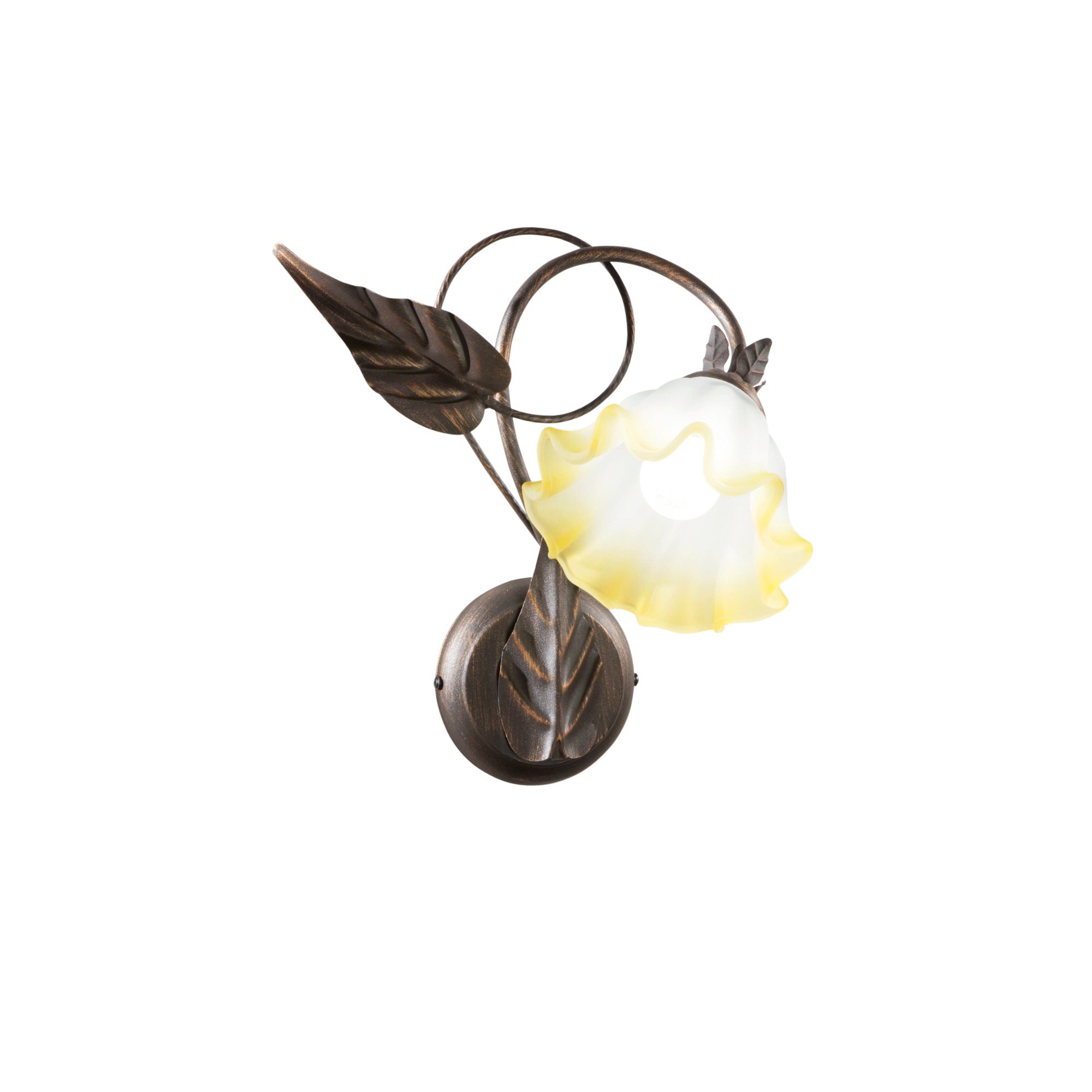 "Applique TRISTANO in metallo marrone con diffusore in vetro"