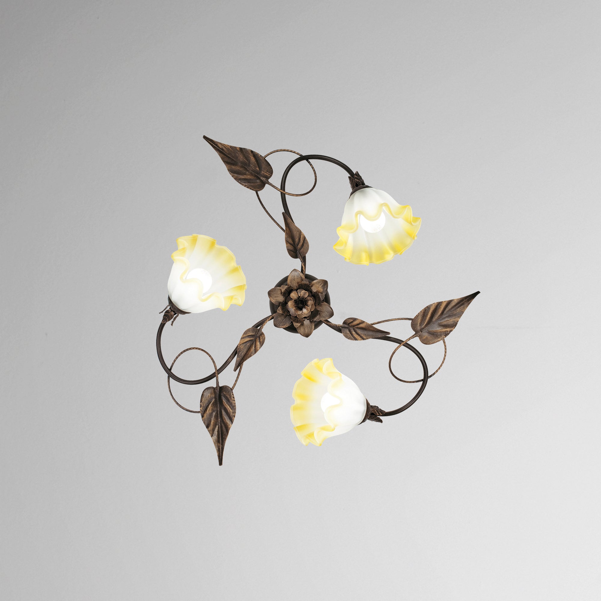 PLAFONIERA TRISTANO MARRONE 3XE14 68X20CM