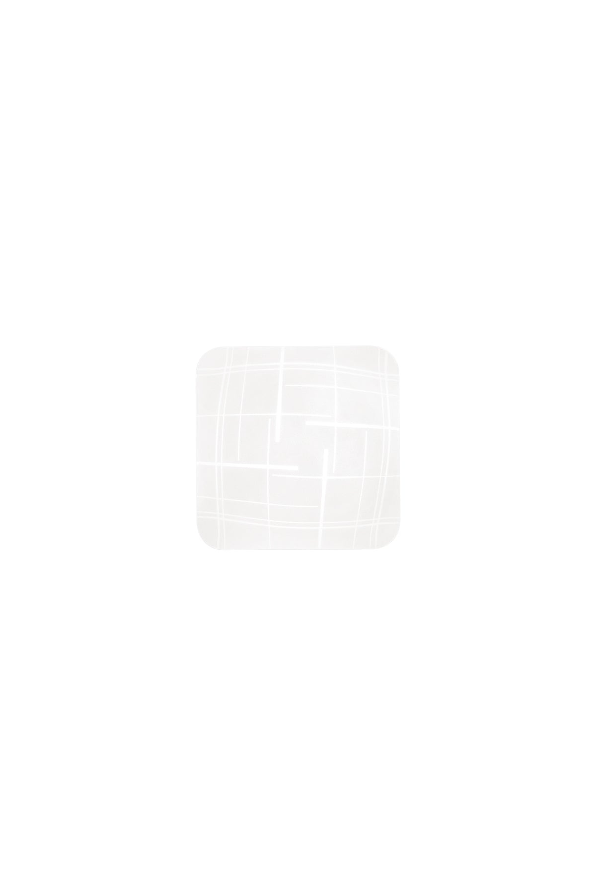 "Plafoniera Trygo quadrata in vetro satinato, CCT, 27cm."