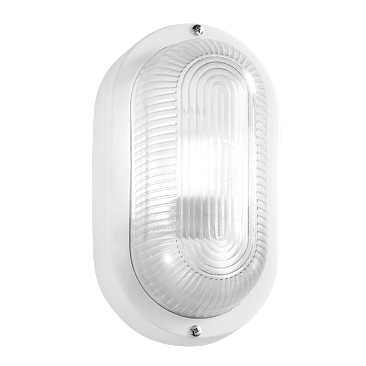 "Applique TURTLE ovale bianca con diffusore in vetro IP54"