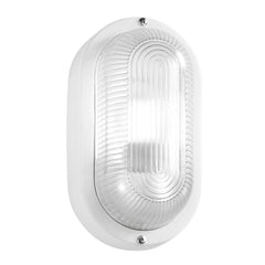 "Applique TURTLE ovale bianca con diffusore in vetro IP54"