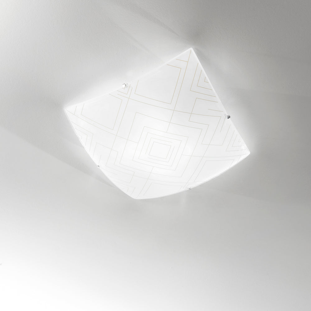 PLAFONIERA VECTOR BIANCA/GRIGIA 4XE27 50X50X12CM