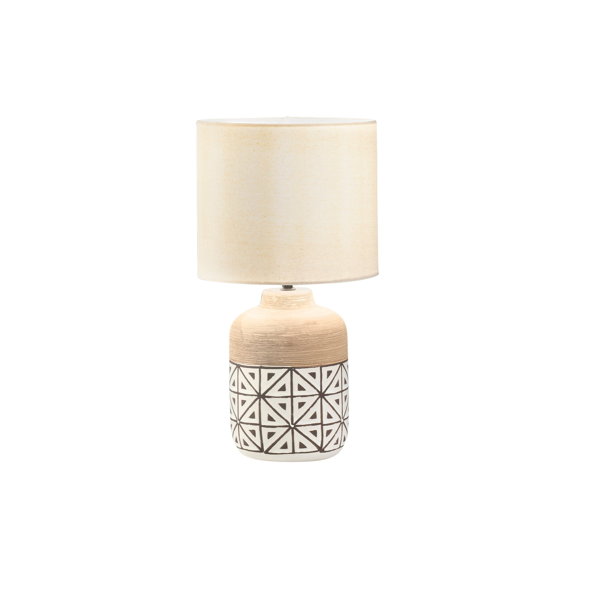"Lampada da tavolo VIETRI Marrone in Ceramica con paralume in tessuto h 41cm."