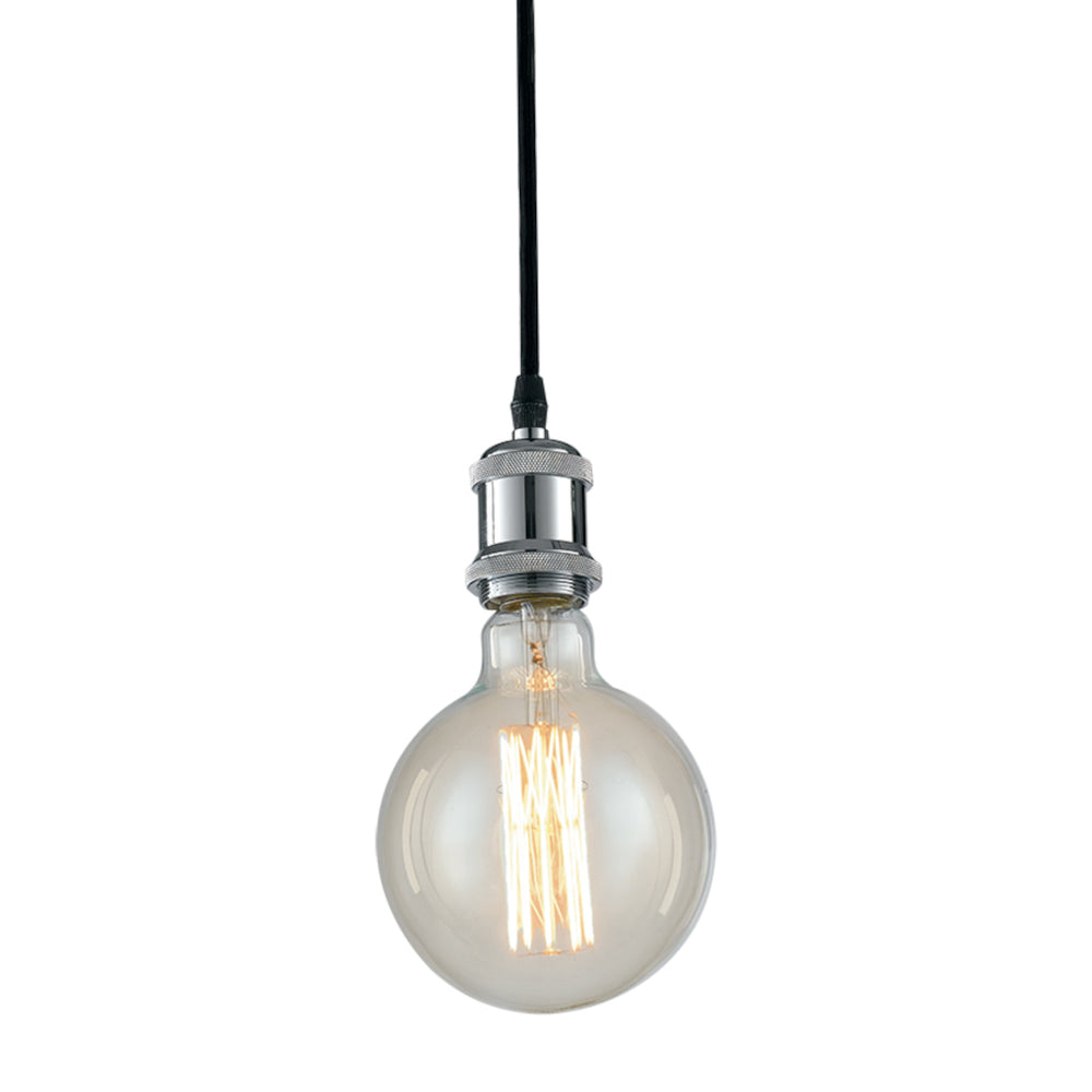 SOSPENSIONE VINTAGE CROMO 1XE27 126CM