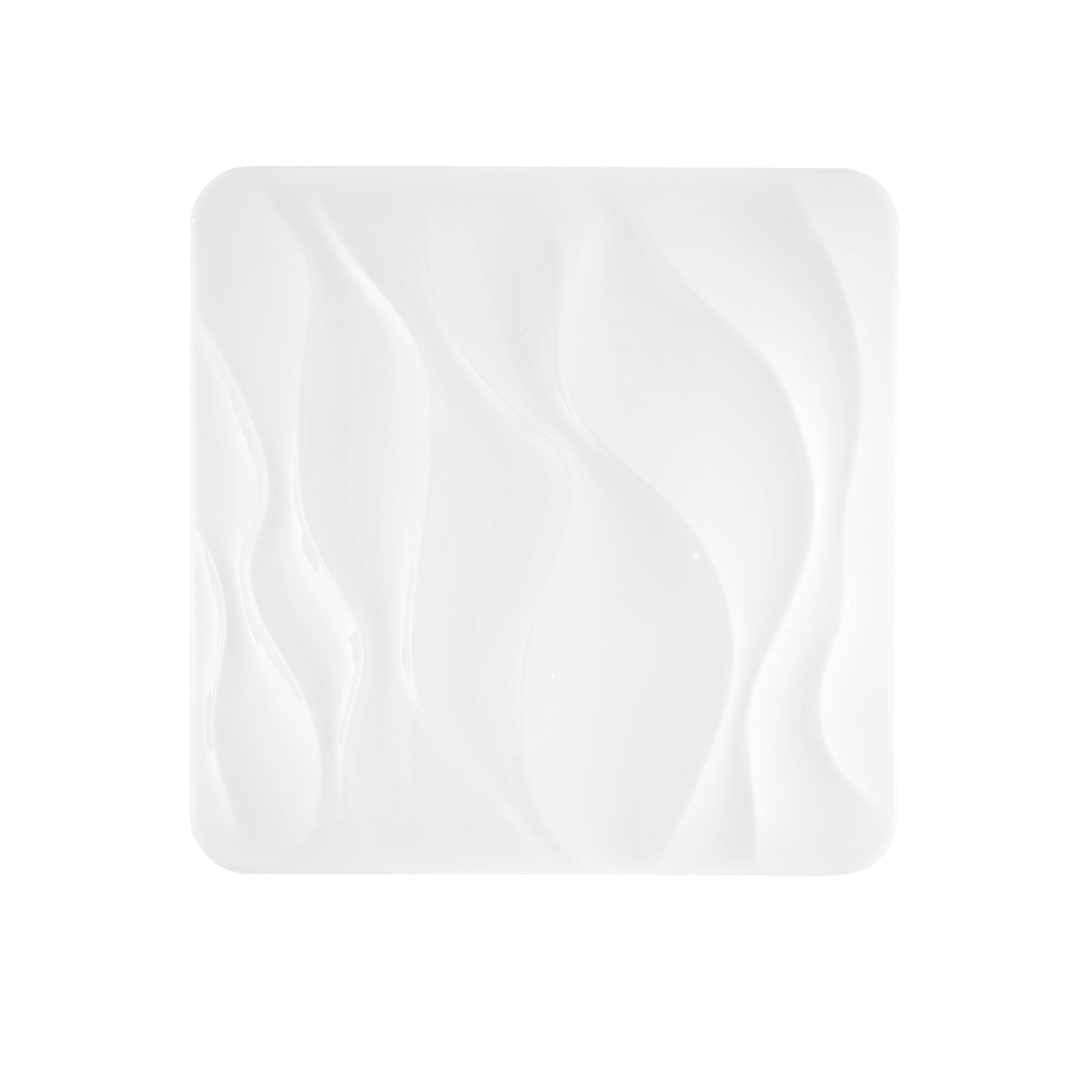 "Plafoniera LED WAVE in acrilico bianca quadrata, CCT, con memory function, Wi-Fi e telecomando incluso, 64cm."