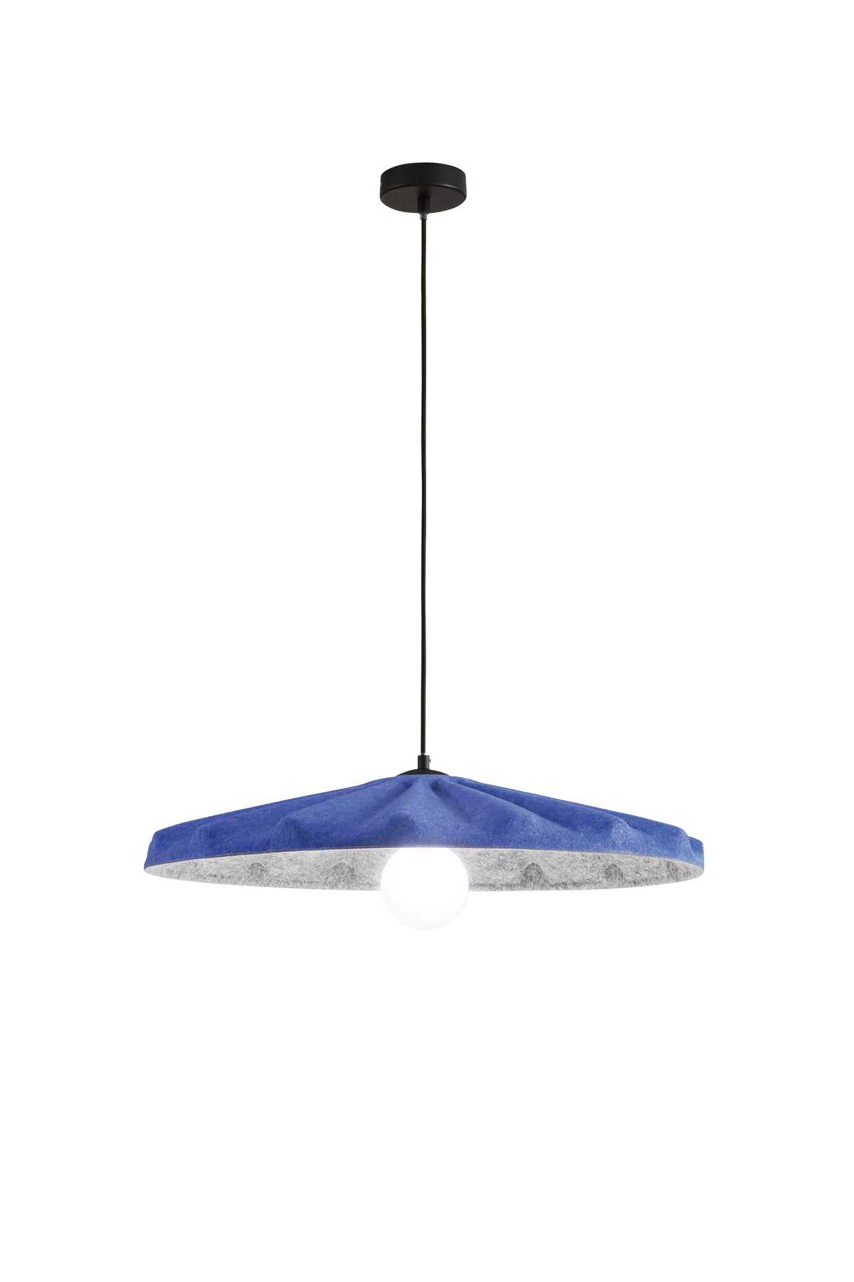 "Sospensione WIMBLEDON blu con interno grigio in feltro naturale"