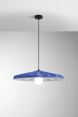 SOSPENSIONE WIMBLEDON IN FELTRO BLU CAVO 2M PARALUME 69CM 1XE27