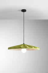 SOSPENSIONE WIMBLEDON IN FELTRO VERDE CAVO 2M PARALUME 69CM 1XE27