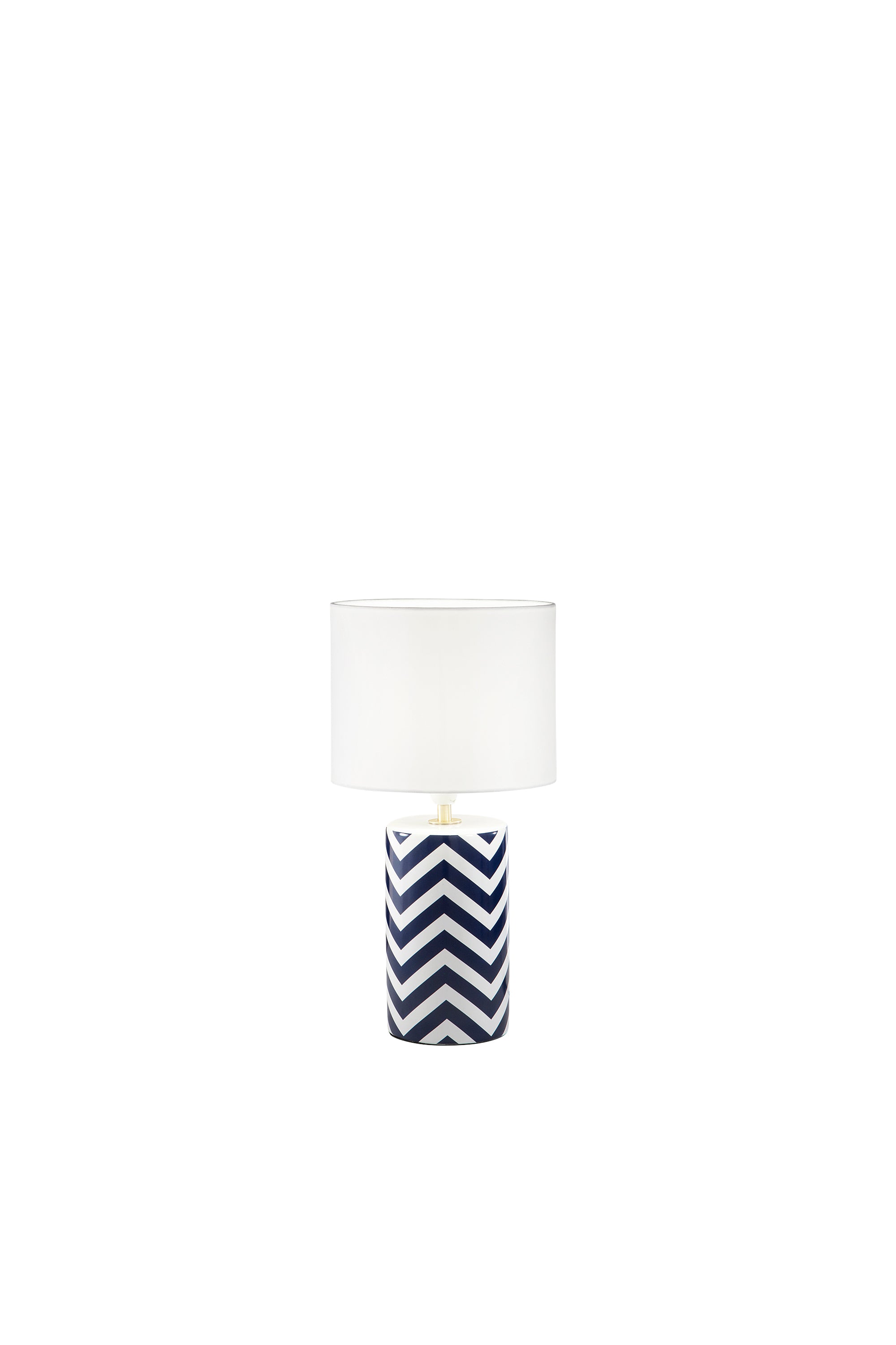 "Lampada da tavolo Zeno in ceramica a righe bianche e blu"
