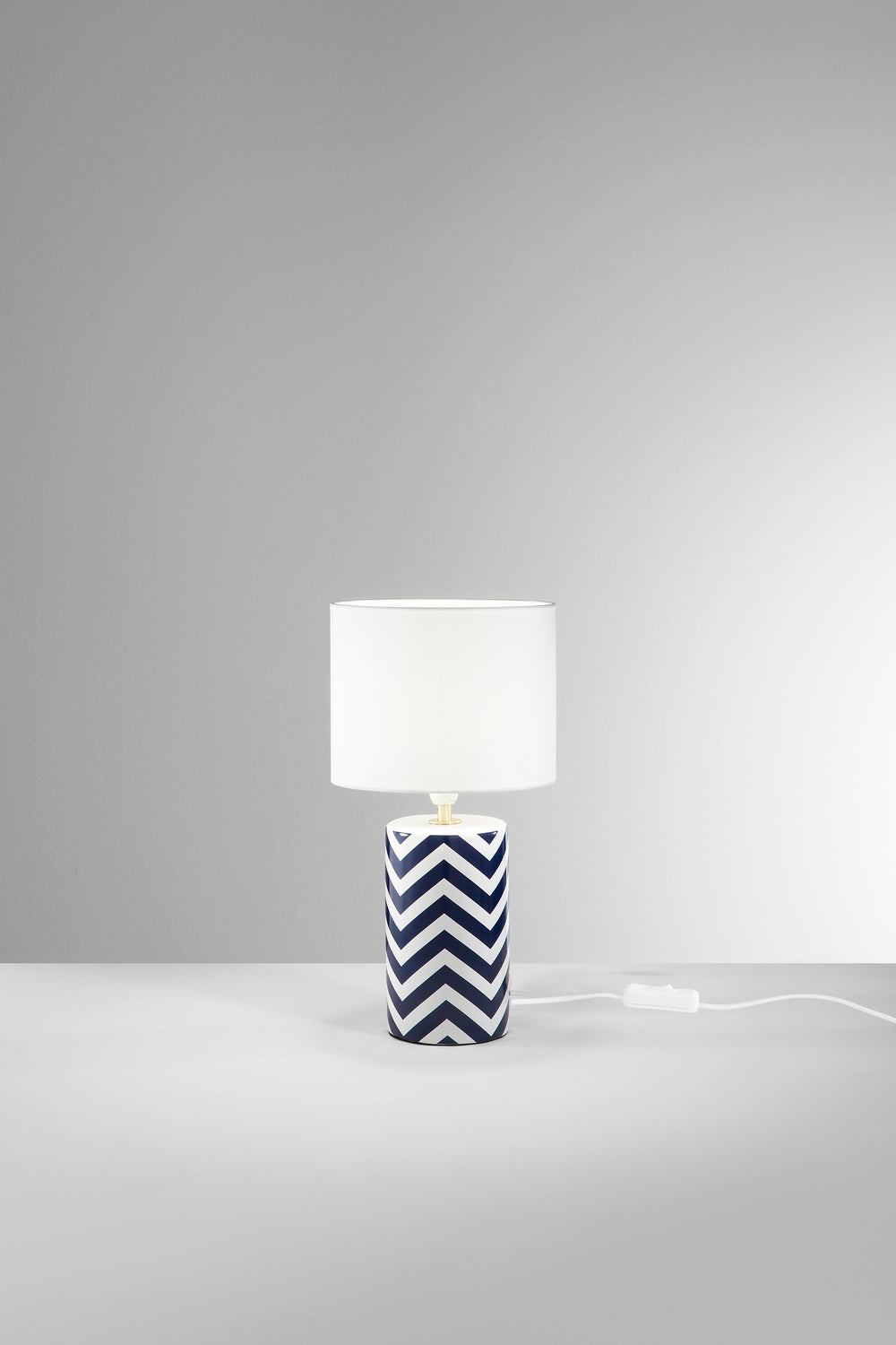 LUME ZENO BIANCO E BLU IN CERAMICA 1XE14 STRUTTURA D20X37.5CM PARALUME D20X18CM