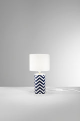 LUME ZENO BIANCO E BLU IN CERAMICA 1XE14 STRUTTURA D20X37.5CM PARALUME D20X18CM