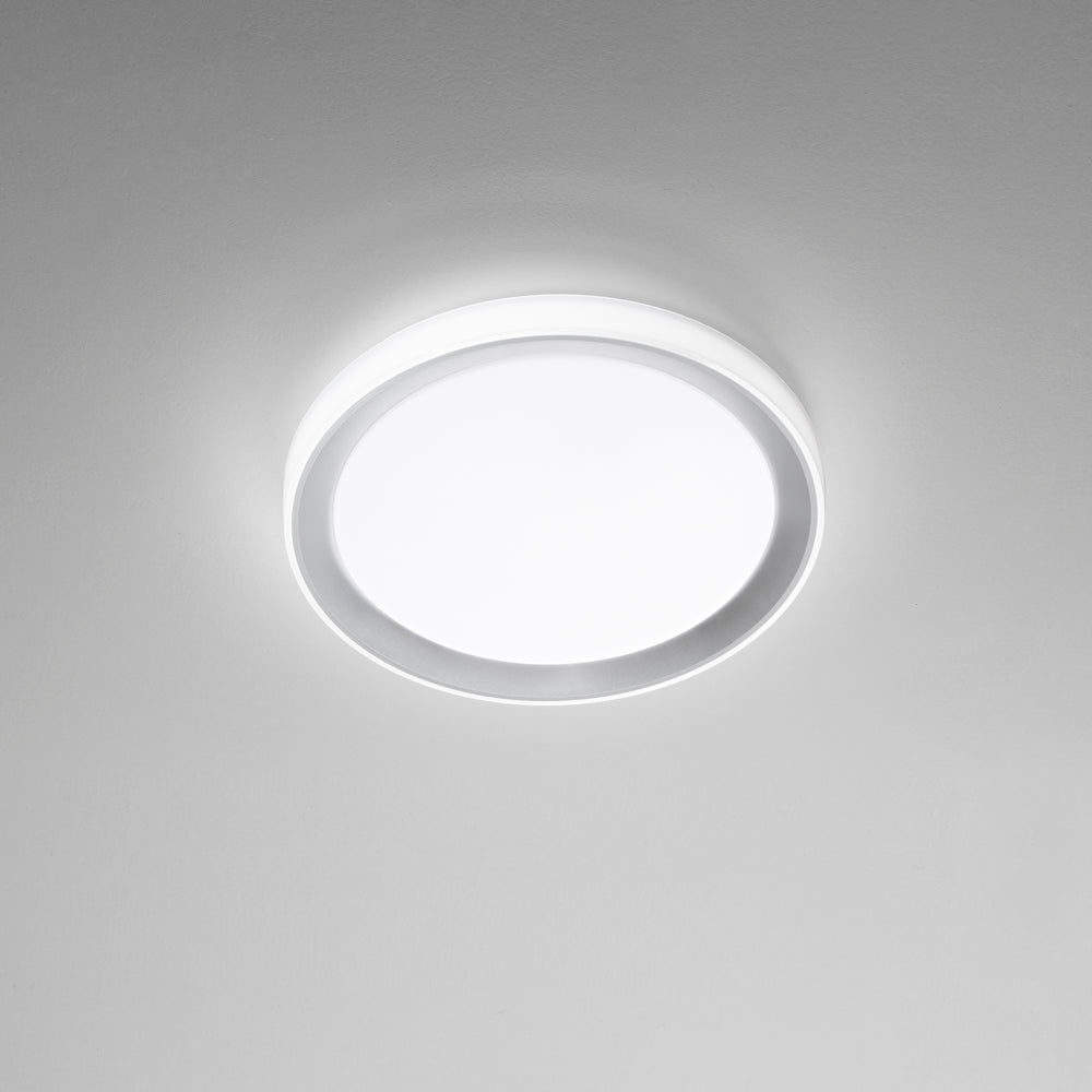 PLAFONIERA LED NEON TONDA BIANCA/SILVER 24W 3450LM CCT 40X40X7CM