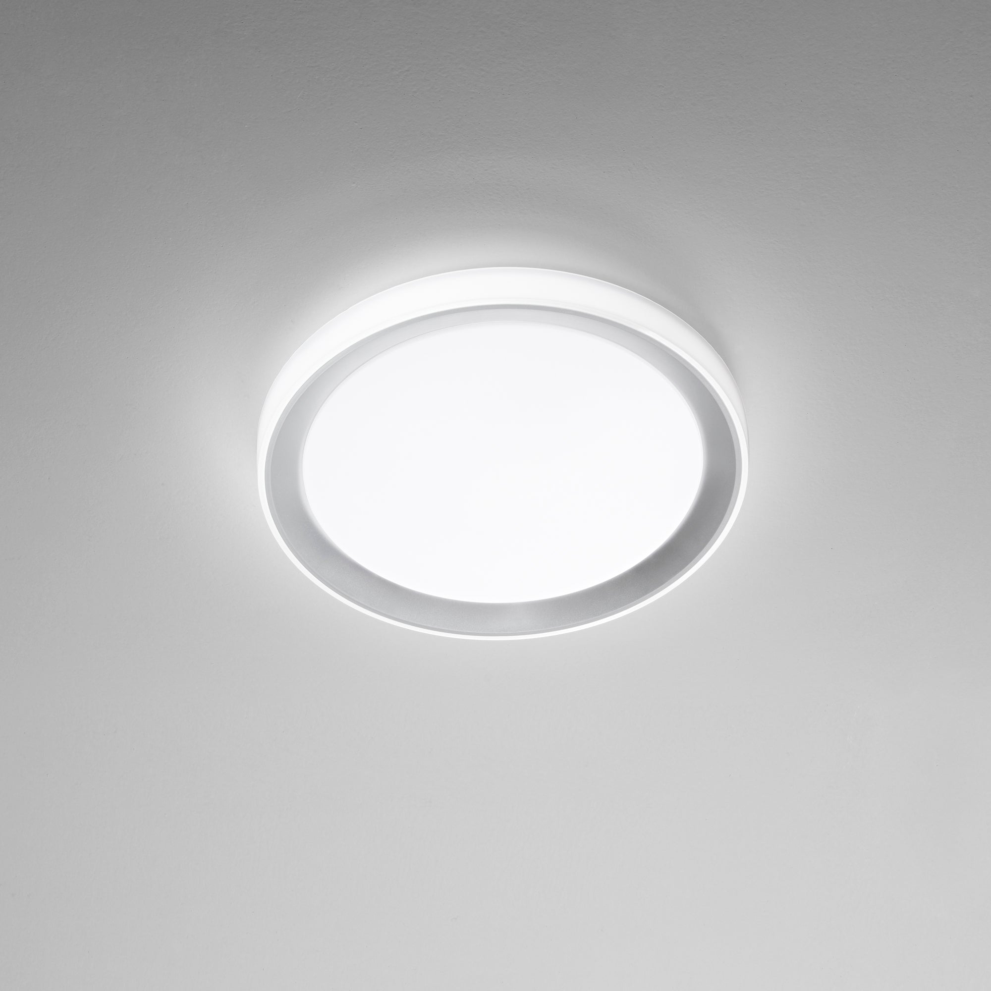 PLAFONIERA LED NEON BIANCA TONDA BIANCA/SILVER 40W 5200LM CCT 50X50X8CM