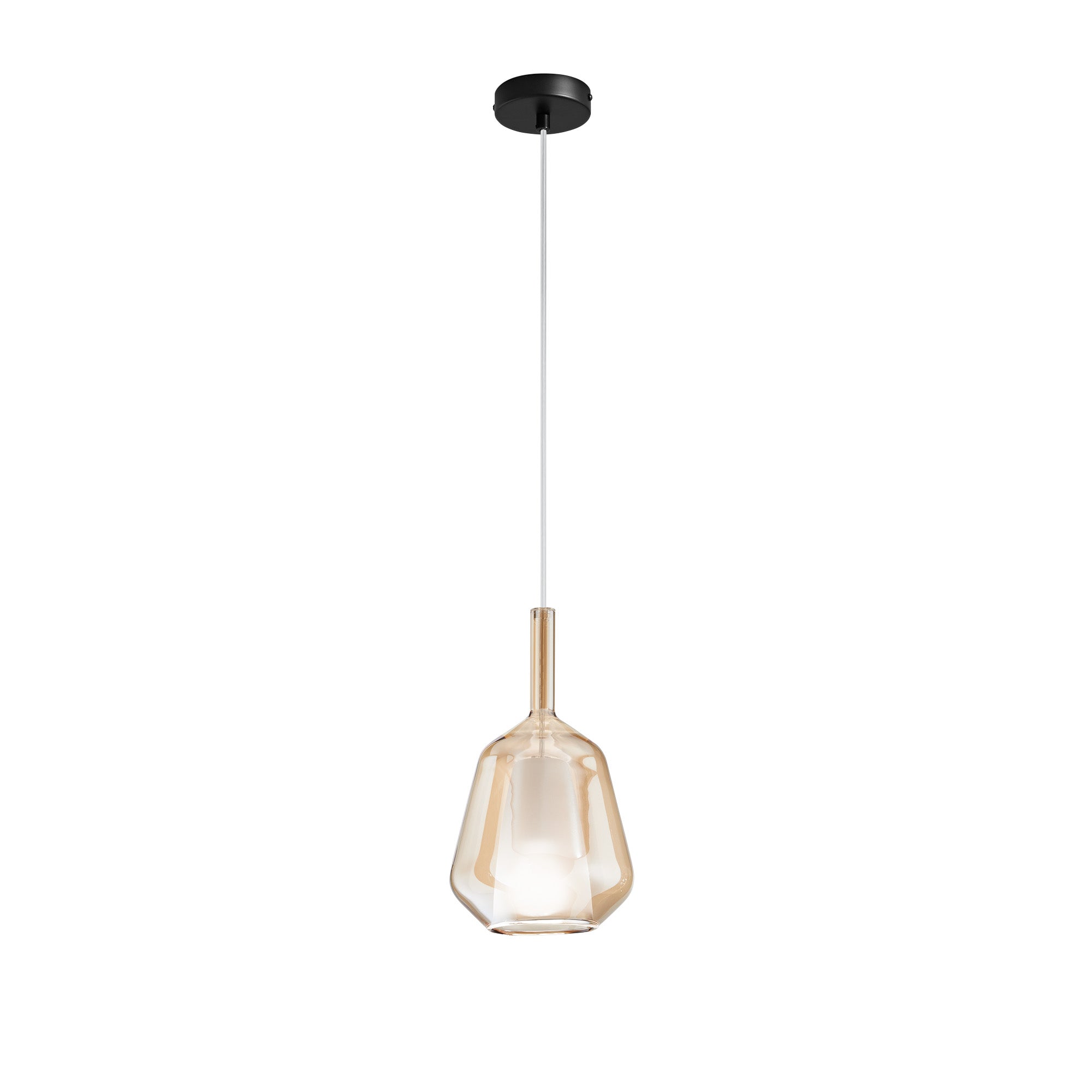 SOSPENSIONE PIREX AMBRA IN VETRO 1XE27 25X120CM