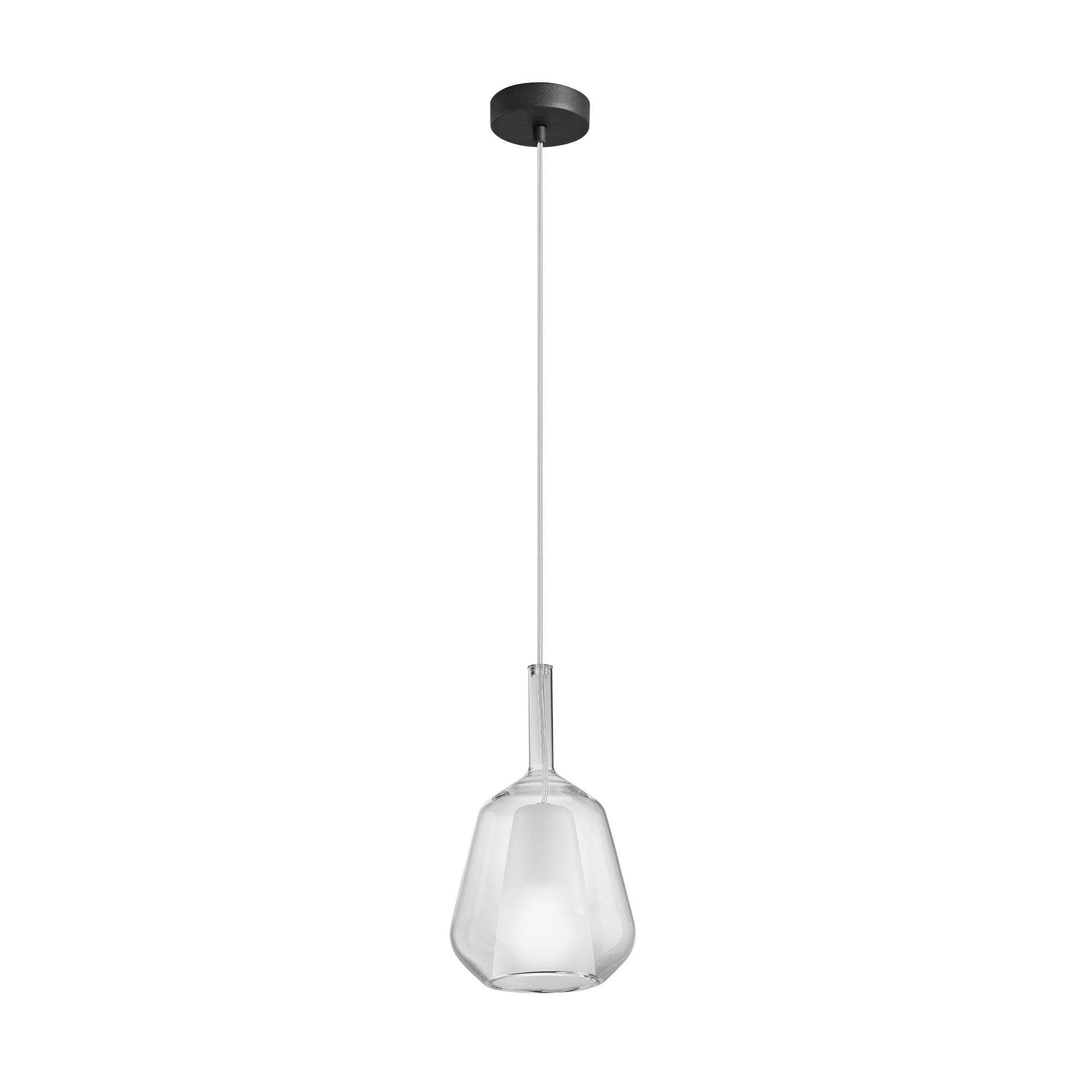 "Pendente PIREX in vetro trasparente Ø 18 cm."