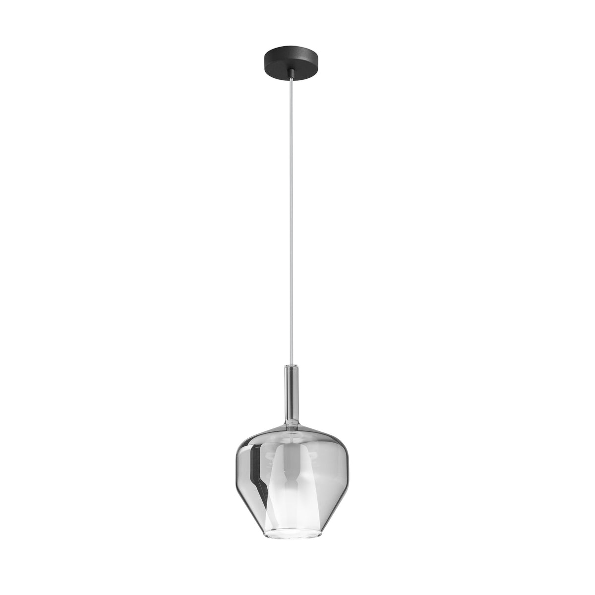"Pendente PIREX in vetro grigio fumè Ø 20 cm."