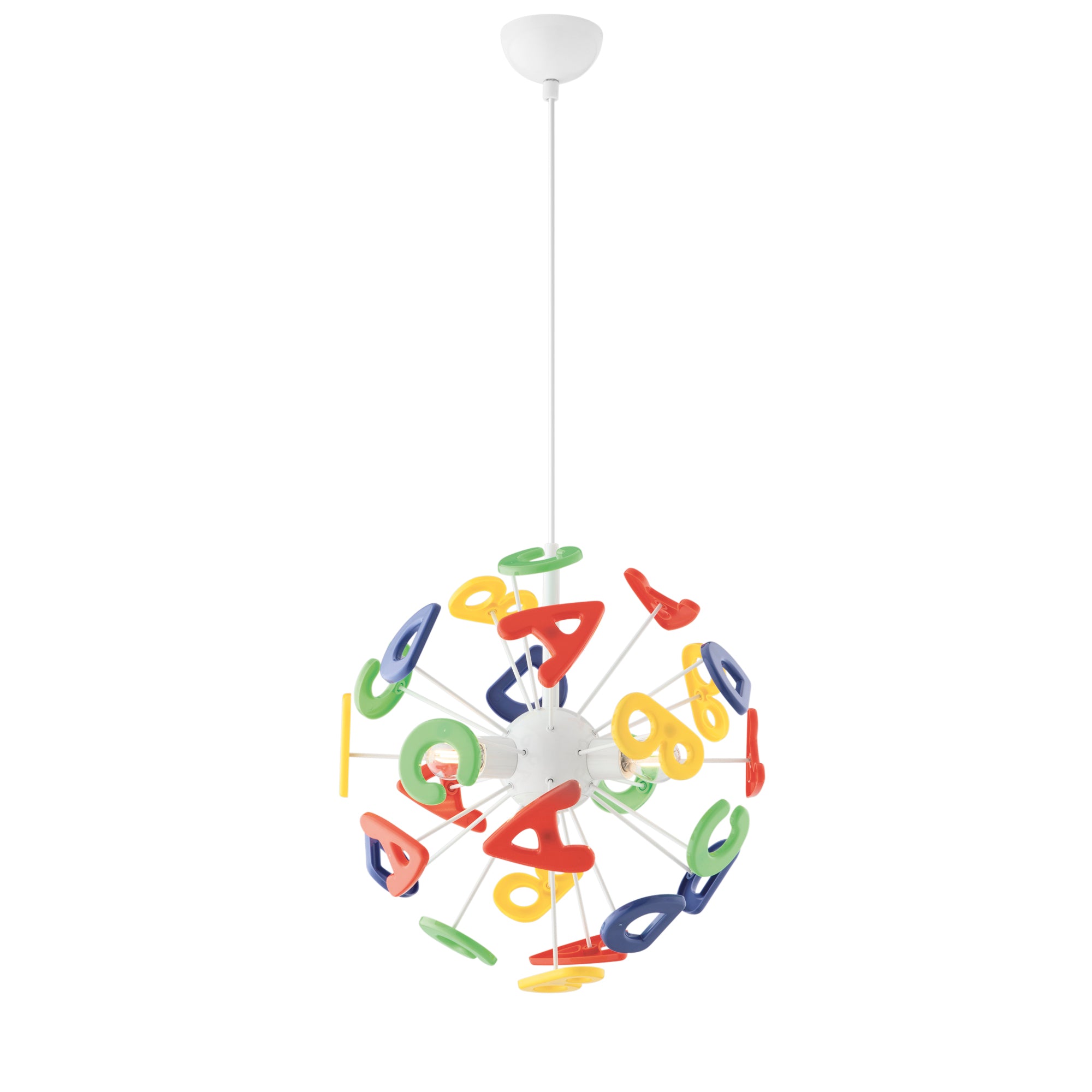 SOSPENSIONE LETTERINE COLORATA 3XE14 41X41X100CM