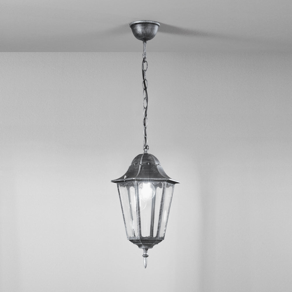 SOSPENSIONE FIRENZE NERA/SILVER 1XE27 IP44 21X21X136CM