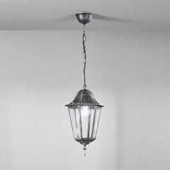 SOSPENSIONE FIRENZE NERA/SILVER 1XE27 IP44 21X21X136CM