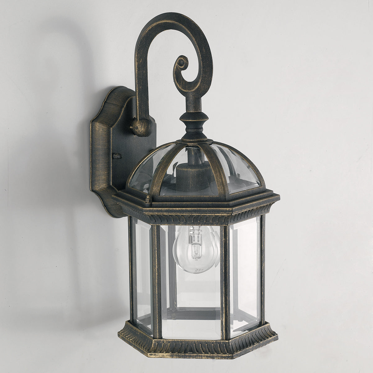 APPLIQUE GAETA NERO/ORO 1XE27 IP44 20X39CM