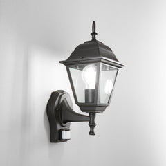 APPLIQUE UP ROMA NERA 1XE27 IP44 CON SENSORE 14,6X19,5X39CM