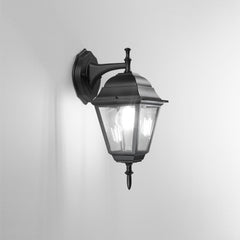 APPLIQUE DOWN ROMA NERA 1XE27 IP44 14,6X19,5X36CM