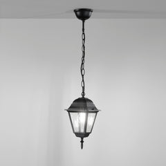 SOSPENSIONE ROMA NERA 1XE27 IP44 14,6X14,6X97CM