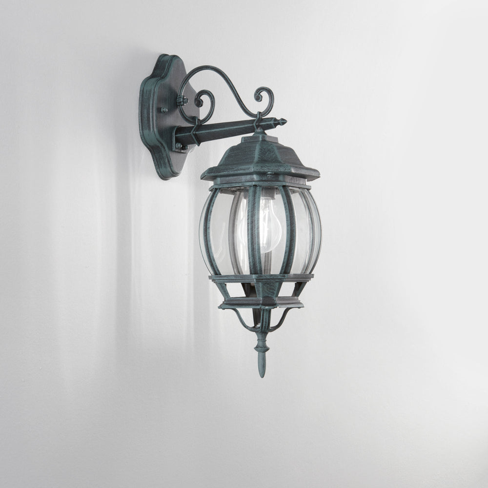 APPLIQUE DOWN VENEZIA NERA/RAME 1XE27 IP44 25X29X52,5CM