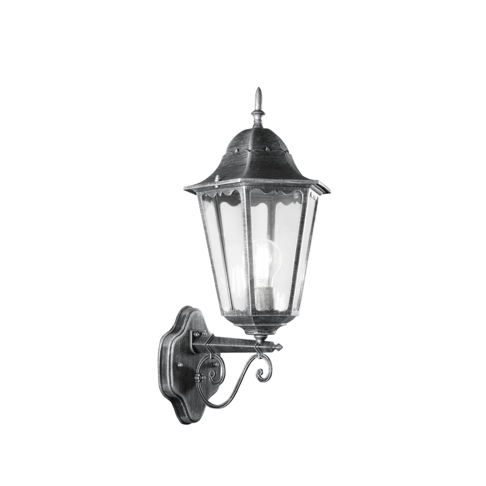 APPLIQUE UP FIRENZE NERA/SILVER 1XE27 IP44 20,5X28,5X51,8CM