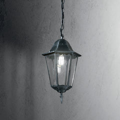 SOSPENSIONE FIRENZE NERA/SILVER 1XE27 IP44 21X21X136CM
