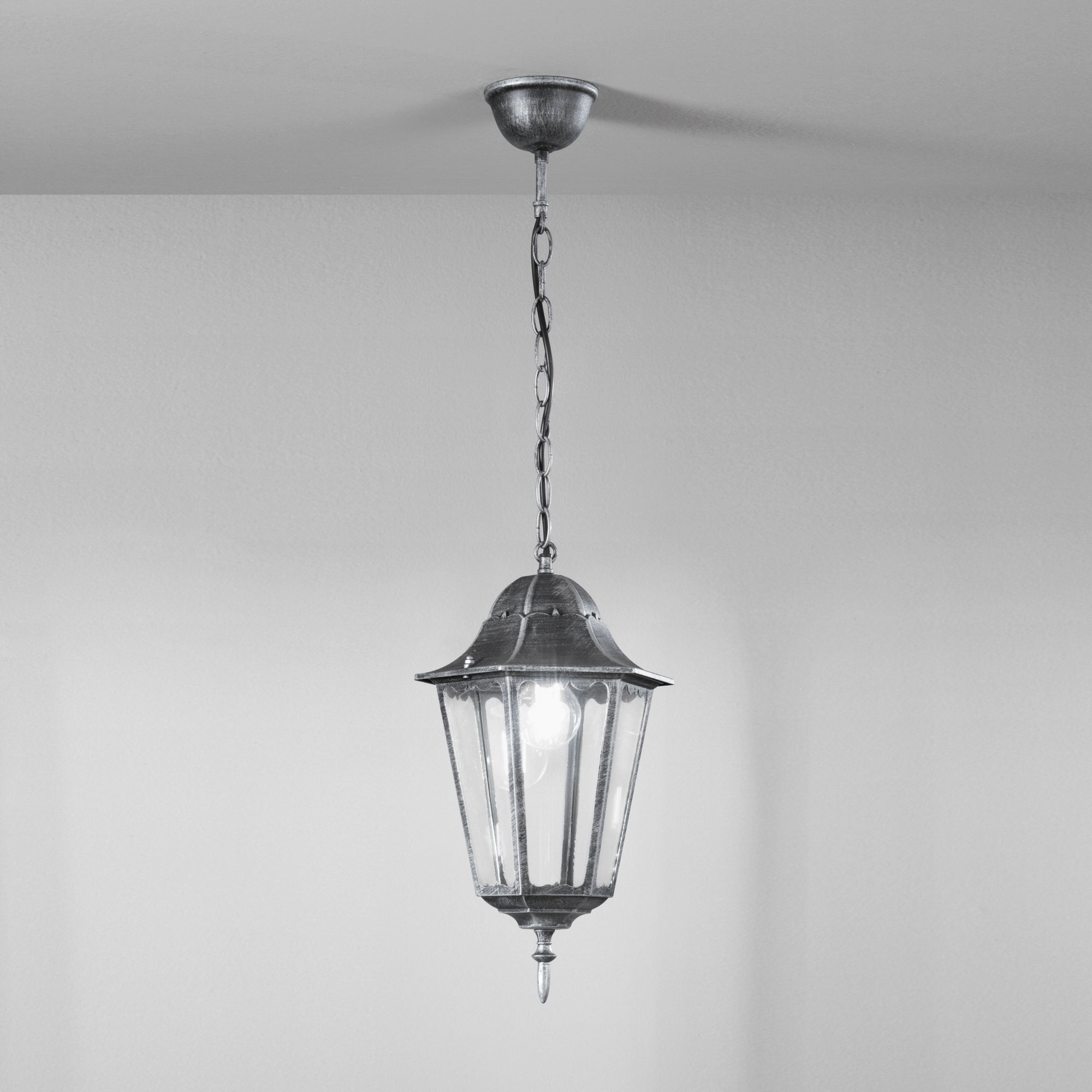 SOSPENSIONE FIRENZE NERA/SILVER 1XE27 IP44 21X21X136CM