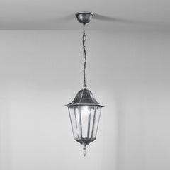 SOSPENSIONE FIRENZE NERA/SILVER 1XE27 IP44 21X21X136CM