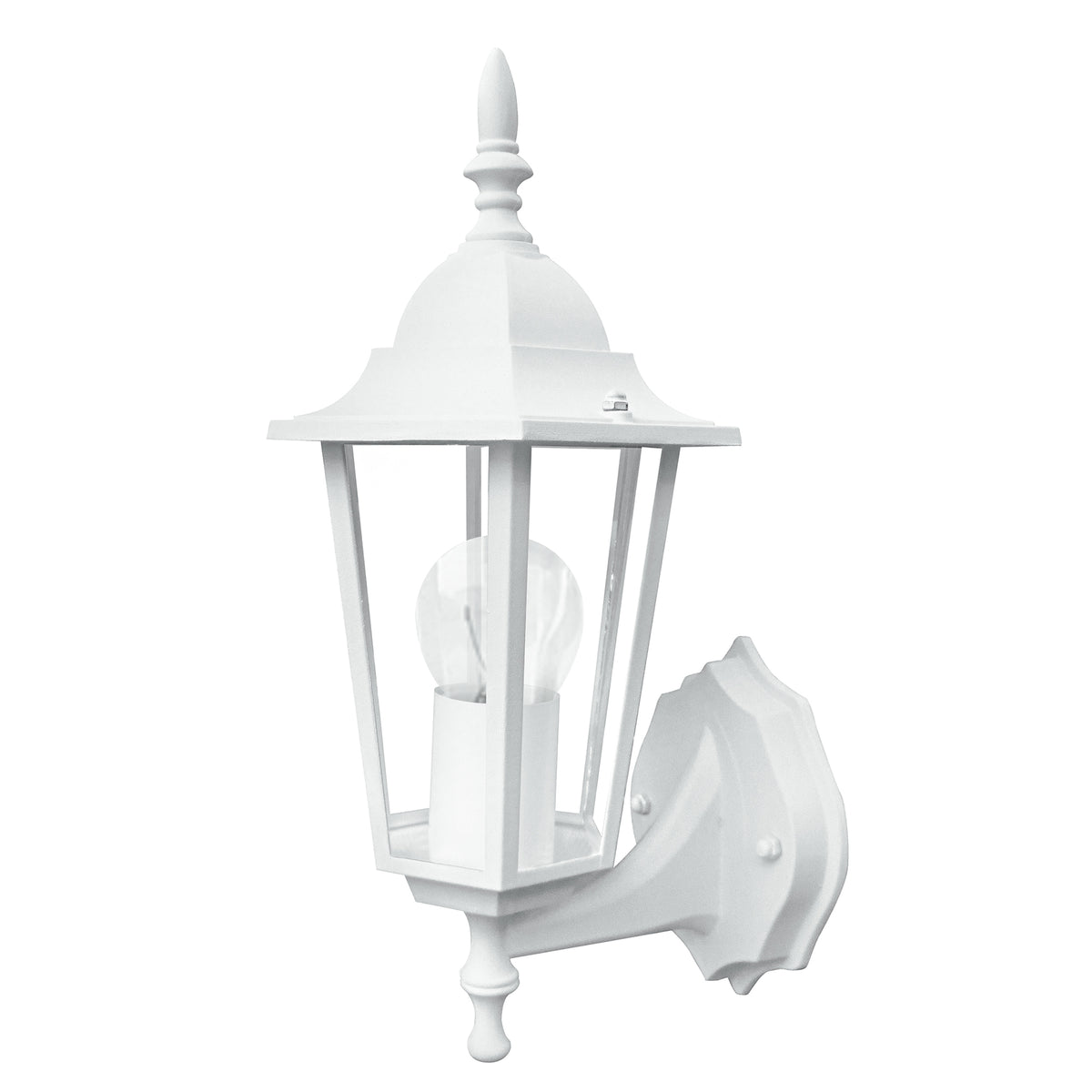 "Applique da esterno MILANO in alluminio bianco con diffusore in vetro IP44"