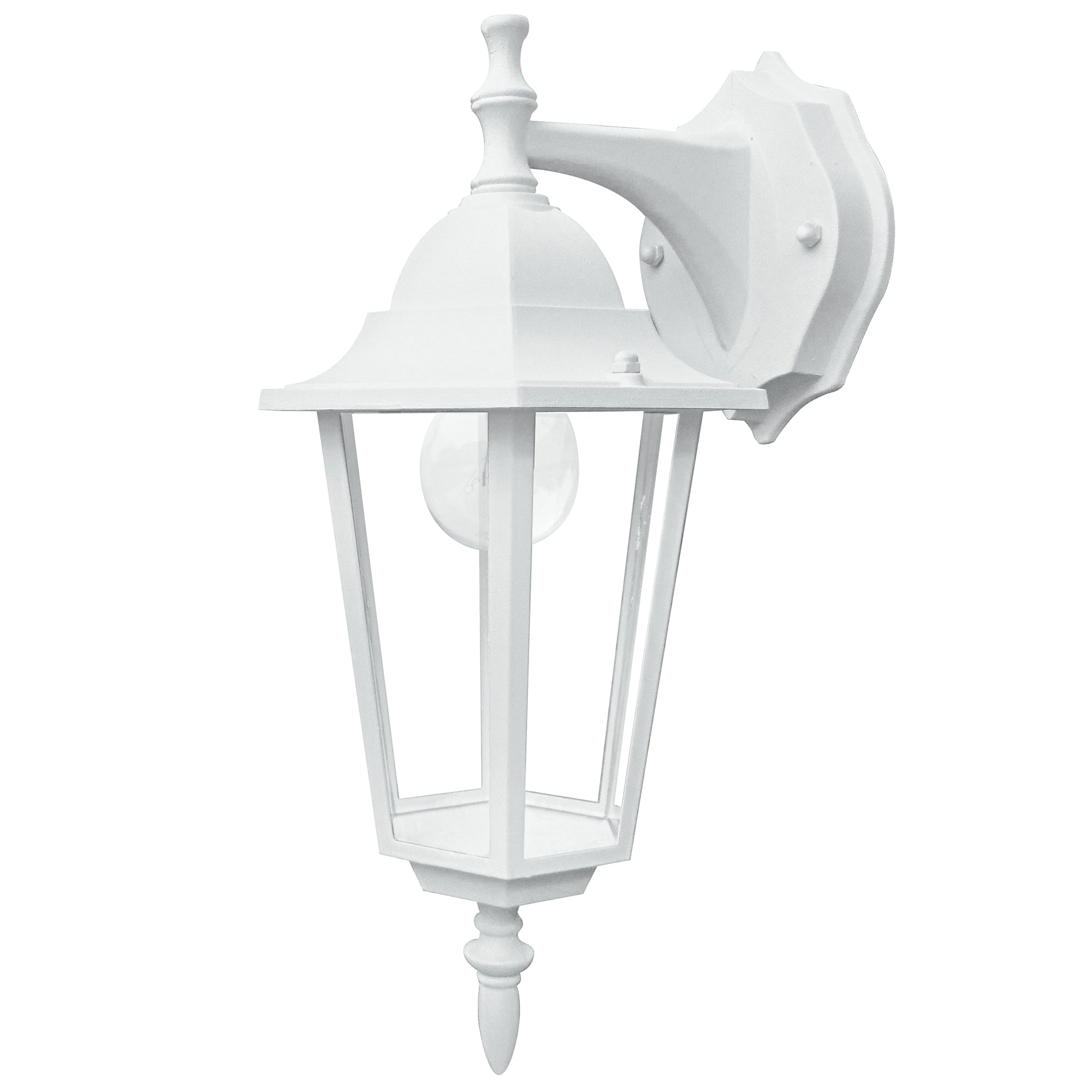 "Applique per esterno MILANO bianca con diffusore in vetro downlight IP44"