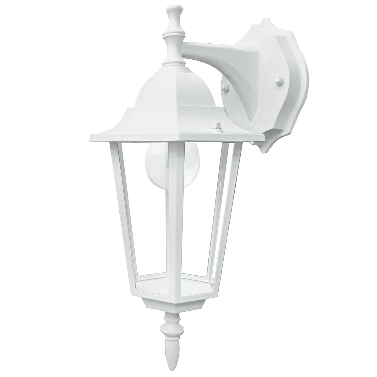 "Applique per esterno MILANO bianca con diffusore in vetro downlight IP44"