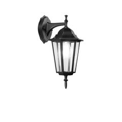 "Applique per esterno MILANO nera con diffusore in vetro downlight IP44"