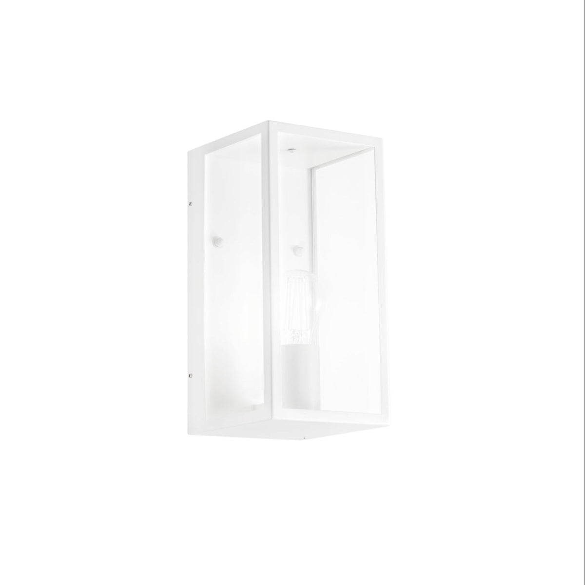 "Applique da esterno MIRAGE in metallo bianco con diffusore in vetro"