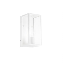 "Applique da esterno MIRAGE in metallo bianco con diffusore in vetro"