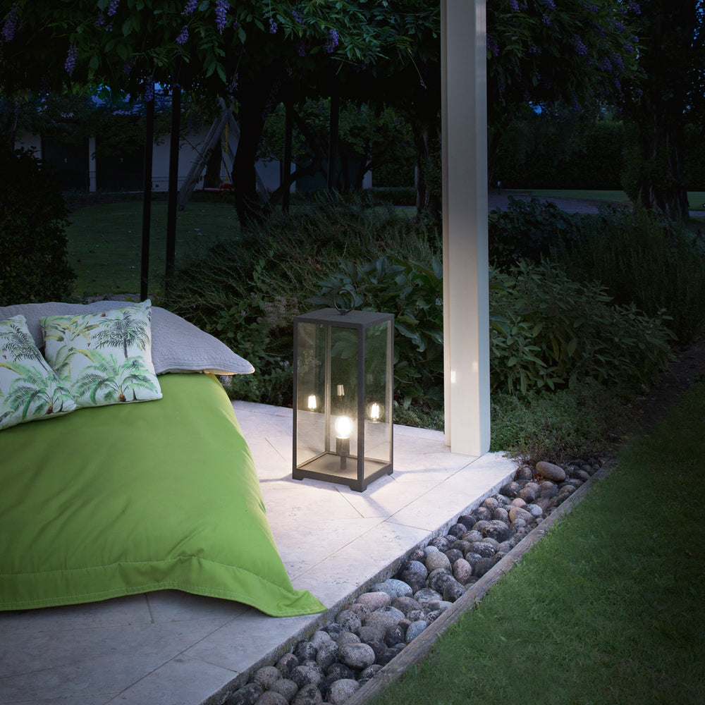 LUME MIRAGE ANTRACITE 1XE27 IP44 25X25X53CM CAVO 250CM