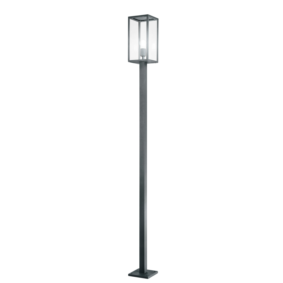 "Lampione MIRAGE in metallo antracite con diffusore in vetro 199.5 cm."