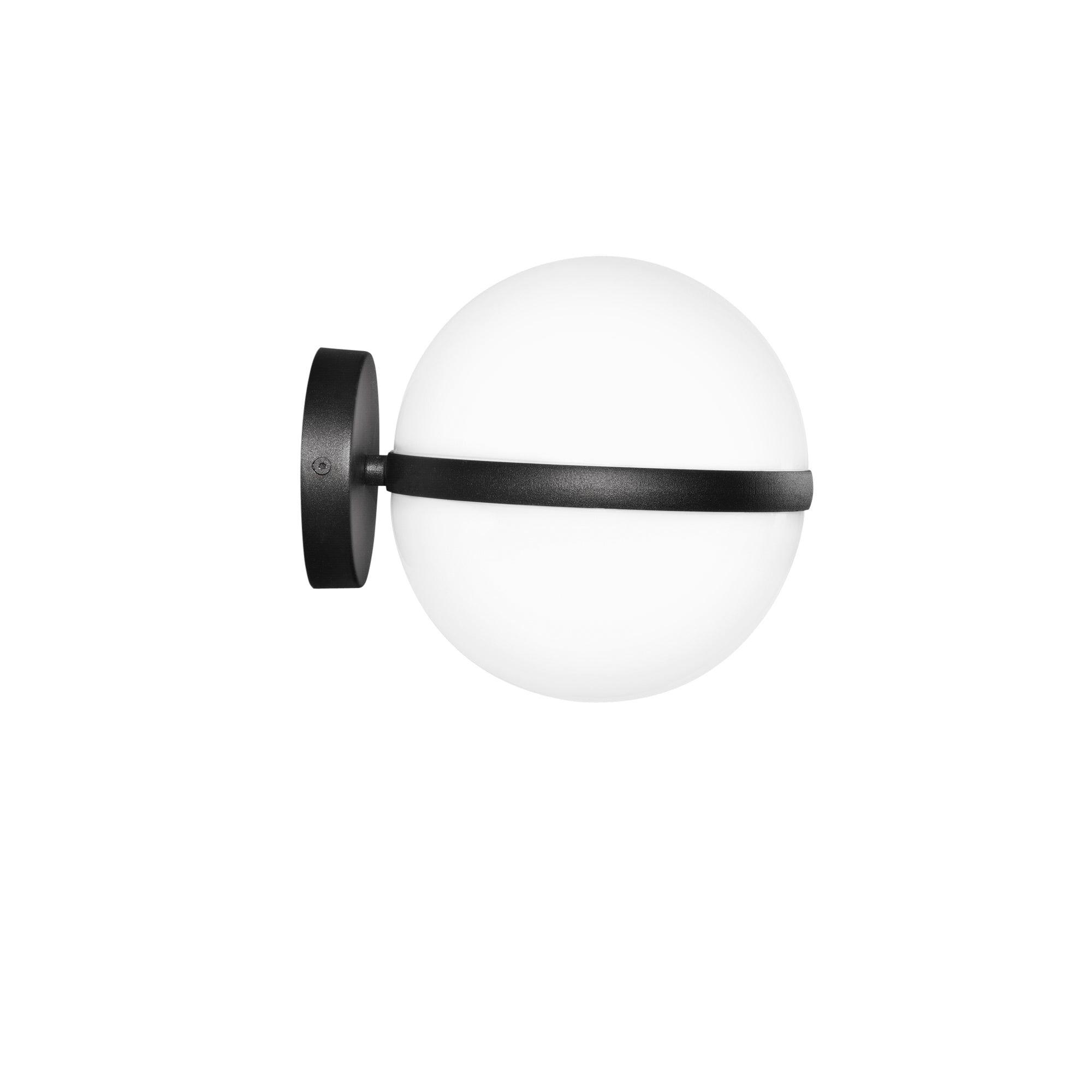 "Applique da esterno ORBIT in acrilico PMMA  nera con diffusore bianco"