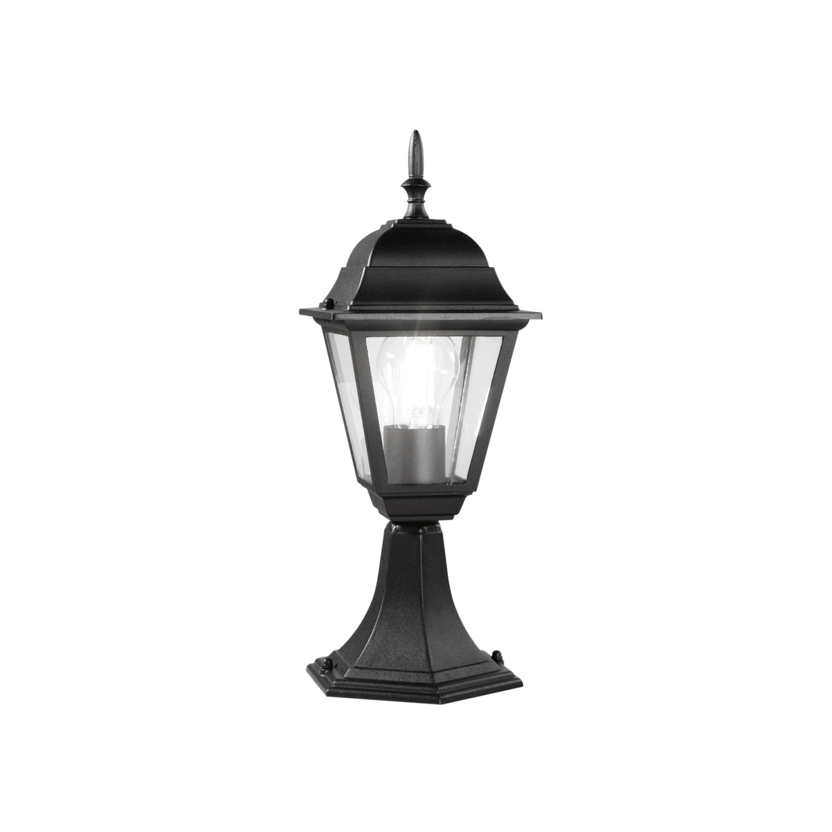LUME ROMA NERO 1XE27 IP44 14,6X14,6X39CM