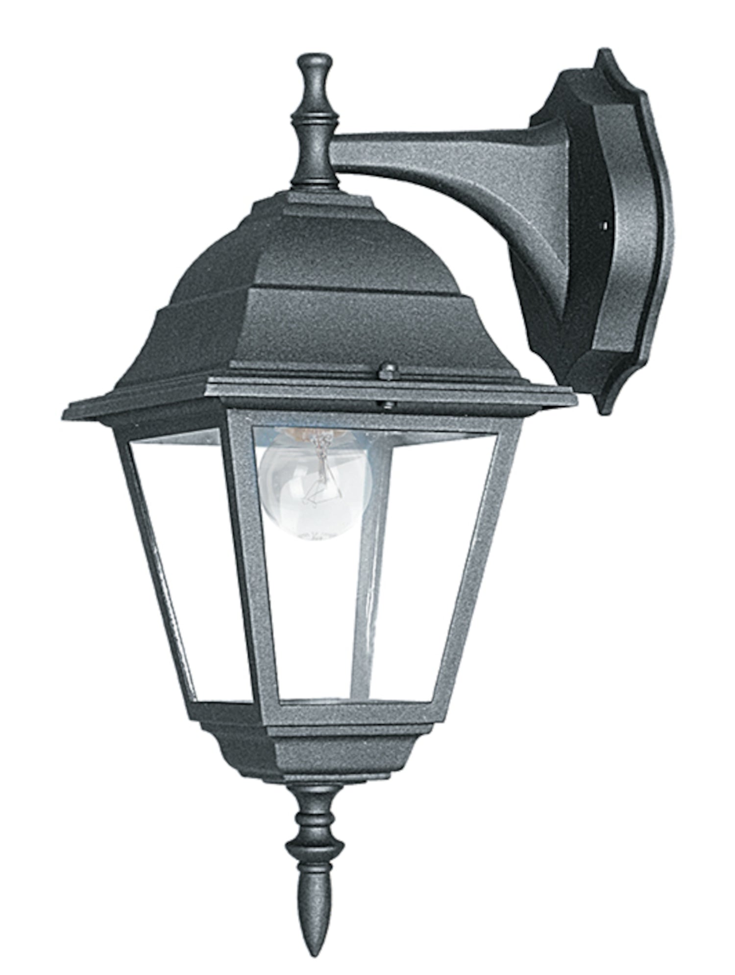"Applique da esterno ROMA downlight in alluminio nero e vetro"