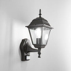 APPLIQUE UP ROMA NERA 1XE27 IP44 CON SENSORE 14,6X19,5X39CM